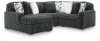 Ashley Furniture 98105S20 Ashley Furniture 98105S20 Midnight-Madness - 4-Piece Sectional With LAF Corner Chaise And Armless Chair - Gunmetal