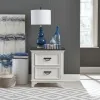 Liberty Furniture 417-BR60 Allyson Park - 2 Drawer Nightstand With Charging Station - Wirebrushed White / Charcoal