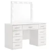 CoasterElevations 203507 Felicity - 9-Drawer Vanity Table With Lighted Mirror - Glossy White