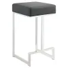 CoasterEveryday 105252 Gervase - Square Counter Height Stool - Gray And Chrome