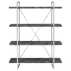 CoasterEssence 802613 Grimma - 4-Shelf Bookshelf - Rustic Gray And Chrome