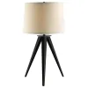 CoasterEssence 901644 Sabat - Empire Shade Tripod Beside Table Lamp - Black