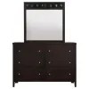 CoasterEveryday 202093M Carlton - 6-Drawer Dresser With Mirror - Cappuccino