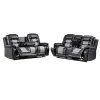 New Classic 20-U7005BKG-2NP New Classic 20-U7005BKG-2NP Nikko - Manual 2 Piece Sofa & Loveseat - Black / Gray