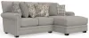 Jackson Furniture Industries 3345/46/76-26 Livingston - 2 Piece Sofa Chaise With Comfort Coil Seating And 6 Accent Pillows Included (RSF Chaise) - Linen