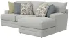 Jackson Furniture Industries 2340/46/76-28 Stockbridge - 2 Piece Sofa Chaise With Comfort Coil Seating And 6 Accent Pillows Included (Right Side Facing Chaise) - Slate