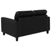 Coaster Fine Furniture 504665 Scotland - Faux Leather Upholstered Track Arm Loveseat - Black