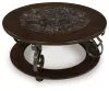Ashley Furniture T623-8 Frallyn - Round Cocktail Table - Dark Brown
