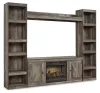 Ashley Furniture EW0440W8 Wynnlow - 4-Piece Entertainment Center With 60