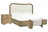 Pulaski Furniture BP432-170QN-KIT14 Pulaski Furniture BP432-170QN-KIT14 Leeza - Queen Upholstered Panel Bed, With Nightstand And Bench - Brown