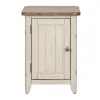 Liberty Furniture 652-OT1022 Farmhouse Reimagined - Door Chair Side Table With Charging Station - Antique White / Chestnut Tops