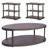 Liberty Furniture 960-OT-O3PCS Modern View - 3 Piece Table Set (1 Oval Cocktail Table 2 End Tables) - Gauntlet Gray