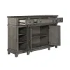 Liberty Furniture 237G-SR6642 River Place - Breakfront Server - Riverstone Gray & Tobacco