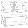 CoasterEssence 720794 Provins - 3 Piece Occasional Table Set - Clear Mirror And Chrome