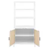 Coaster Fine Furniture 961652 Amherst - 3-Shelf Radio Weave Cane Metal Accent Cabinet - White