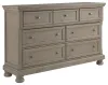 Ashley Furniture B733-31 Lettner - Dresser - 7-drawers - Light Gray