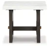 Ashley Furniture T779-3 Burkhaus - Rectangular End Table - White / Dark Brown