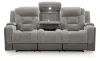 Ashley Furniture PC8350515 Mixed Motion - Power Reclining Sofa With Adjustable Headrest - Shadow