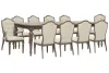 Pulaski Furniture P412240-KIT35 Pulaski Furniture P412240-KIT35 Saddle Creek - Extendable Leg Dining Table With 8 Upholstered Side Chairs And 2 Arms Chairs - Timber Brown