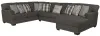 Jackson Furniture Industries 5473/62/30/76-58 Jackson Furniture Industries 5473/62/30/76-58 Crawford - 3 Piece Sectional With RSF Chaise And 10 Included Accent Pillows - Dark Gray