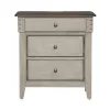 Liberty Furniture 457-BR61 Ivy Hollow - 3 Drawer Nightstand With Charging Station - Weathered Linen / Dusty Taupe