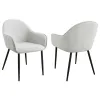 Coaster Fine Furniture 115592 Emma - Fabric Upholstered Dining Arm Chair (Set of 2) - Fog Gray