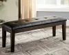 Ashley Furniture D596-00 Haddigan - Large UPH Dining Room Bench - Dark Brown