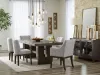 Ashley Furniture D984/45/01(4)/01A(2)/60 Ashley Furniture D984/45/01(4)/01A(2)/60 Burkhaus - 8 Pc. - Dining Room Extension Table, 4 Side Chairs, 2 Arm Chairs, Server - Dark Brown