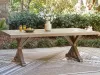 Ashley Furniture PCP790-625 Laguna Heights - Rectangular Dining Table With Umbrella Option - Beige