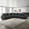 New Classic 23-5482K-5P Embrace - 5 Piece Sectional (RAF Chair & LAF Chair & 2 Armless Chairs & Wedge) - Charcoal