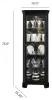 Pulaski Furniture 21220 PFC Curios - Lighted 4 Shelf Corner Curio Cabinet - Oxford Black