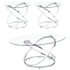 CoasterEssence 722373 Warren - 3 Piece Oval Glass Top Coffee Table Set - Chrome