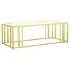 CoasterEssence 723608 Adri - Rectangular Glass Top Coffee Table - Matte Brass