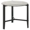 CoasterEssence 753537 Tandi - Round Faux Marble Side End Table - White And Black