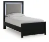 Ashley Furniture PCB1115B2 Ashley Furniture PCB1115B2 Maeling - Twin Upholstered Panel Bed - Black
