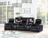 CoasterEssence 600001-S3A Cyrus - 5 Piece Upholstered Home Theater Seating, 3 Seats - Black