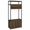 Coaster Fine Furniture 980006 Quincy - 2 Door Coat Rack Hall Tree Storage Bench - Dark Pine