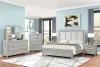New Classic 00-2442-26N New Classic 00-2442-26N Fiona - 6/0 California King 6 Piece Bedroom Set (Bed & Dresser & Mirror & Chest & 2 Nightstands) - Gray