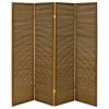 Coaster Fine Furniture 961638 Browning - 4-Panel Bamboo Room Divider Folding Screen - Walnut