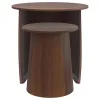 Coaster Fine Furniture 930330 Yency - 2 Piece Round - Mango Wood Nesting Table Set - Dark Brown