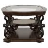 Coaster Fine Furniture 702448-S2 Laney - 2 Piece Glass Top Coffee And End Table Set - Dark Merlot