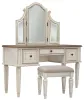 Ashley Furniture B743-22 Realyn - Vanity/Mirror/Stool (Set of 3) - White / Brown / Beige