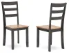 Ashley Furniture D396/15/01(2) Gesthaven - 5 Pc. - Round Dining Room Drop Leaf Table, 4 Side Chairs - Natural / Brown