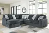 Ashley Furniture 98105S22 Ashley Furniture 98105S22 Midnight-Madness - 5-Piece Sectional With LAF Corner Chaise - Gunmetal