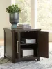 Ashley Furniture T678-3 Breckington - Rectangular 2-door End Table - Dark Brown