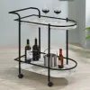 CoasterEveryday 181376 Desiree - 2-Tier Faux Marble Shelf Metal Bar Cart - Black