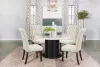 CoasterEssence 115490-S5 Sherry - 5 Piece Round Marble Top Dining Table Set - Beige