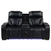 Coaster Fine Furniture 603252PP Zuma - Faux Leather Dual Power Reclining LED Loveseat - Black