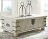 Ashley Furniture T757-9 Carynhurst - Lift Top Cocktail Table - White Wash Gray