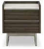 Ashley Furniture B786-92 Arkenton - Two Drawer Night Stand - Grayish Brown / White